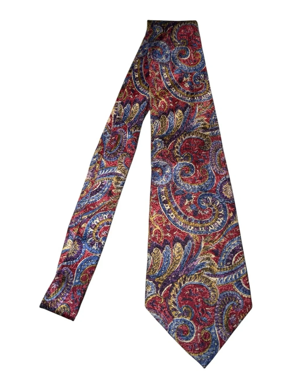 Principe Silk Neck Tie Paisley Red Blue Gold Office Formal Classic